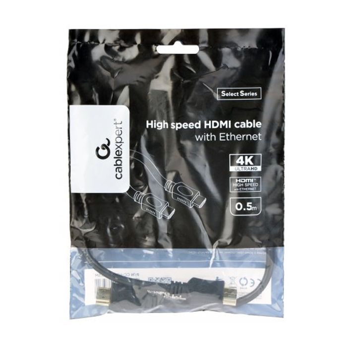 Кабель мультимедийный HDMI to HDMI 0.5m V.1.4 Cablexpert (CC-HDMI4L-0.5M) изображение 3