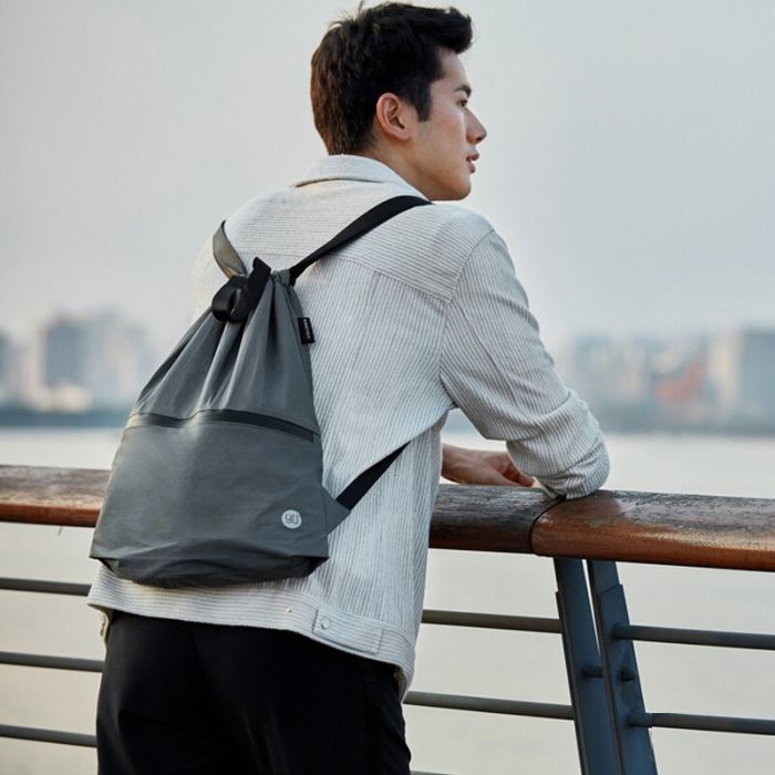 Рюкзак туристичний Xiaomi RunMi 90 Points Lightweight Urban Drawstring Backpack Dark G (6972125146151) зображення 3