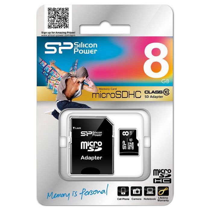 Карта памяти Silicon Power 8GB microSD class 10 (SP008GBSTH010V10SP) изображение 2