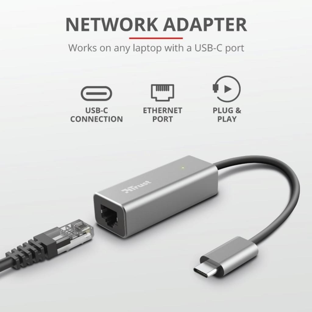 Перехідник Trust Dalyx USB-C to Ethernet Adapter (23771_TRUST) зображення 8