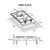 Варочная поверхность Perfelli HGM 31424 WH изображение 10