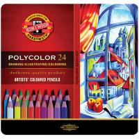 Фото - Карандаши Koh-i-Noor Олівці кольорові  Polycolor художні метал. пенал 24 кольорів (38 