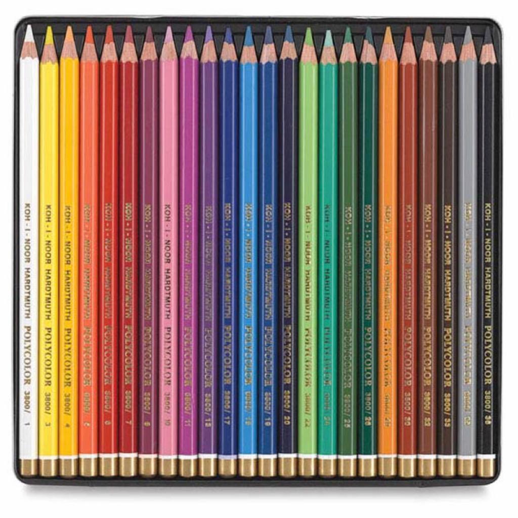 Олівці кольорові Koh-i-Noor Polycolor художні метал. пенал 24 кольорів (3824024002PL) зображення 2