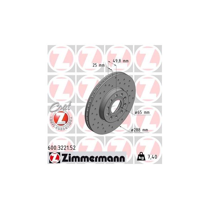 Гальмівний диск ZIMMERMANN 600.3221.52