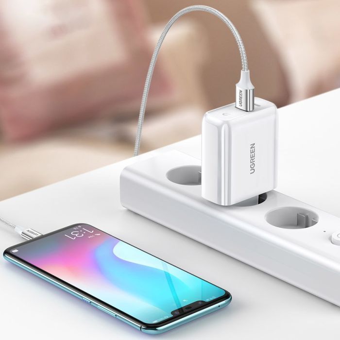 Зарядний пристрій Ugreen CD170 36W USB + Type-C Charger (White) (60468) зображення 6