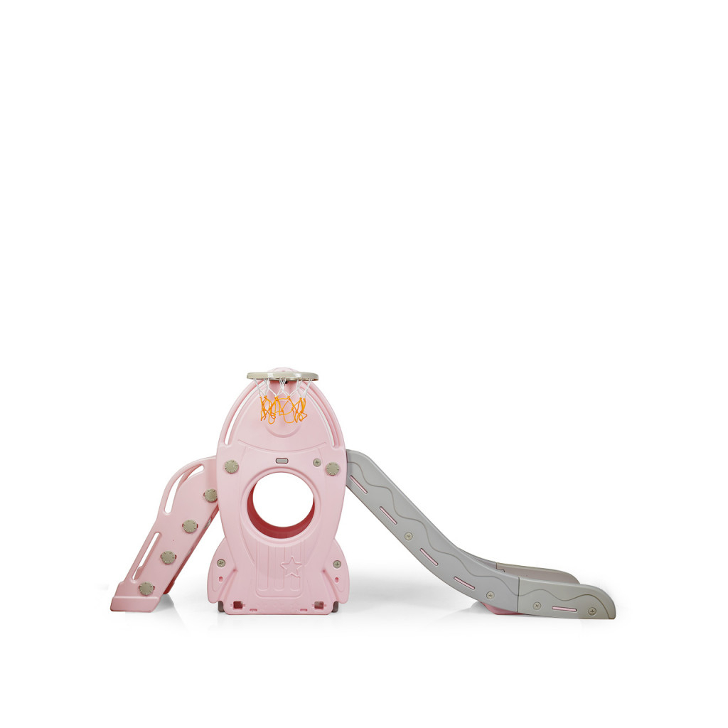 Горка Bambi Ракета с баскетбольным кольцом Розовая (L-HJ01-8 pink) изображение 5