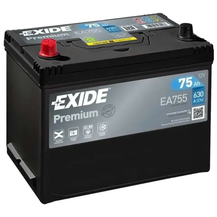 Аккумулятор автомобильный EXIDE PREMIUM 75A (EA755)