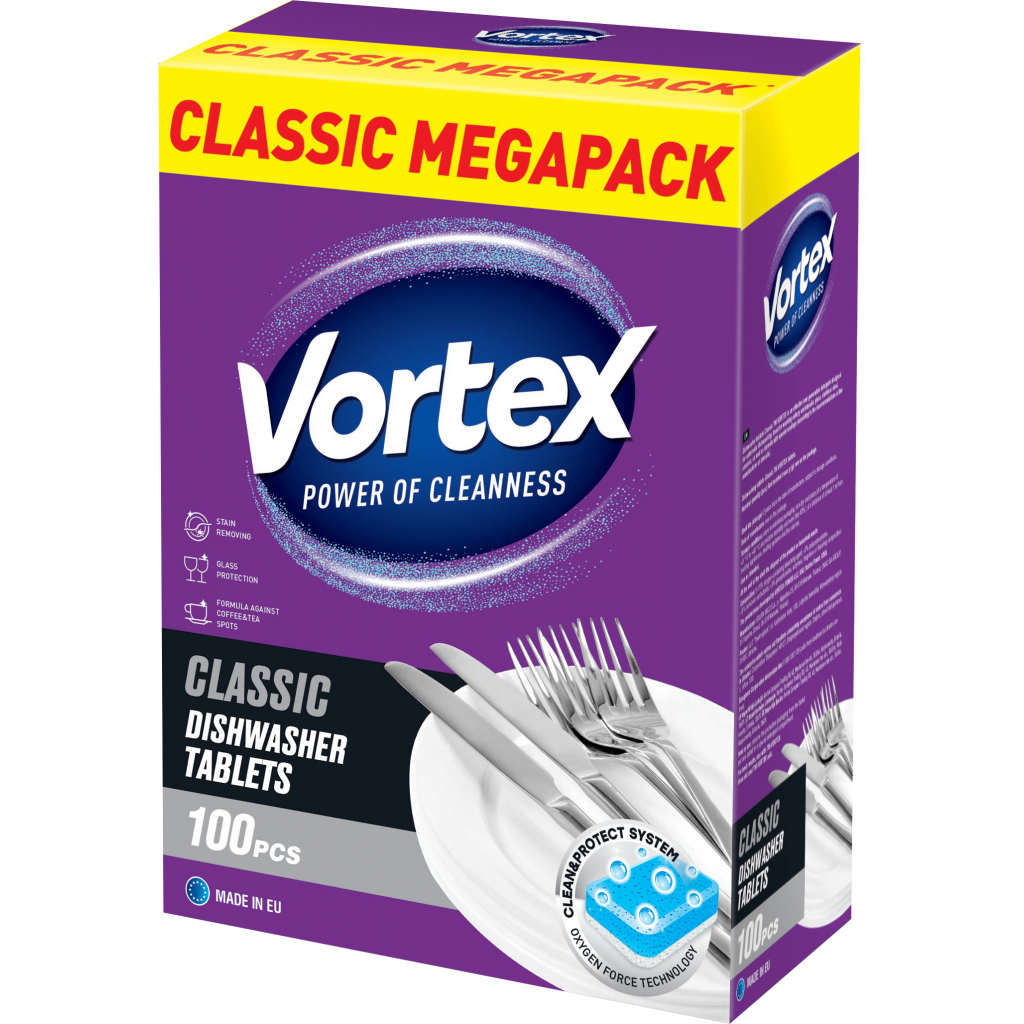 Таблетки для посудомоечных машин Vortex Classic 100 шт. (4823071646597)