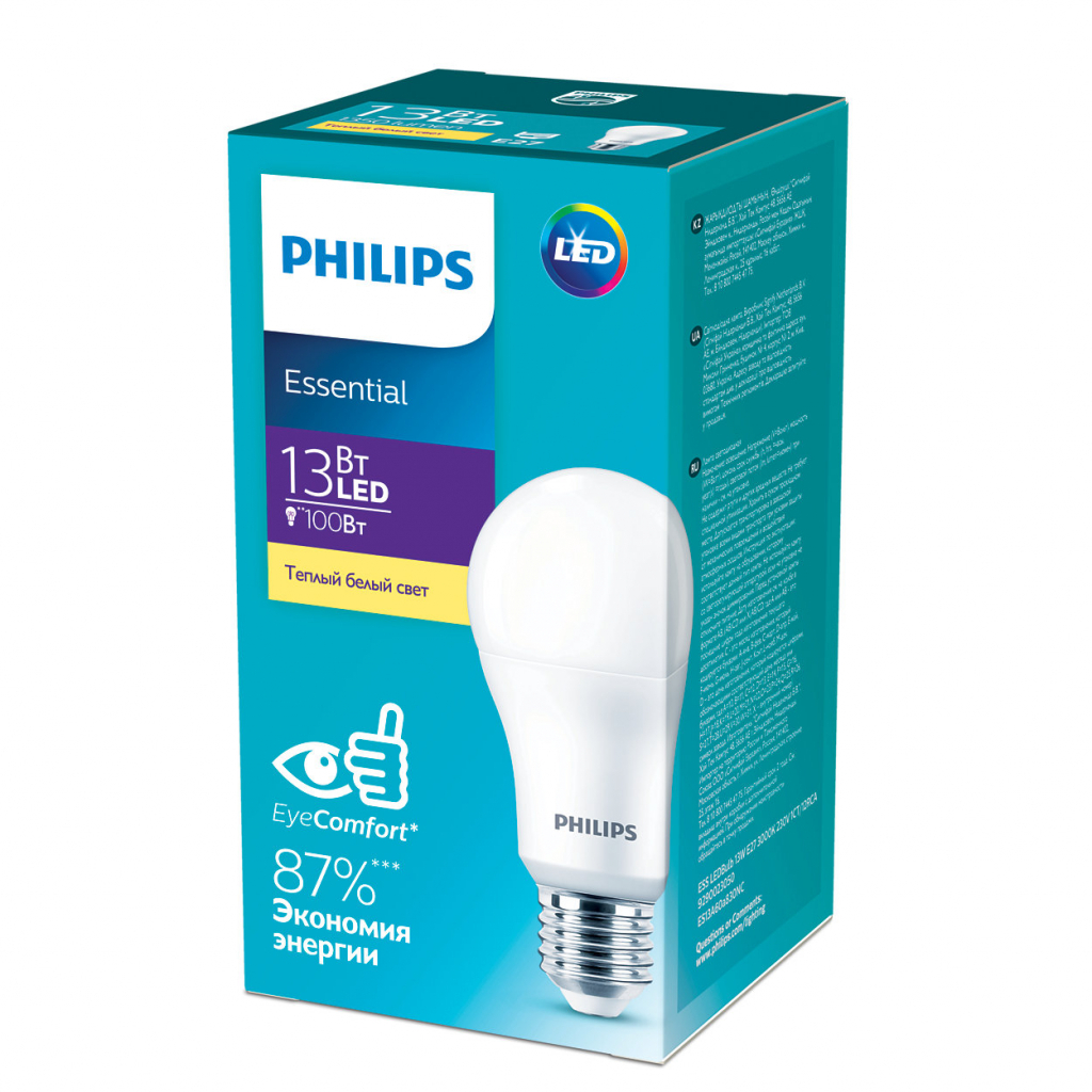 Лампочка Philips ESS LEDBulb 13W 1350lm E27 830 1CT/12RCA (929002305087) изображение 2
