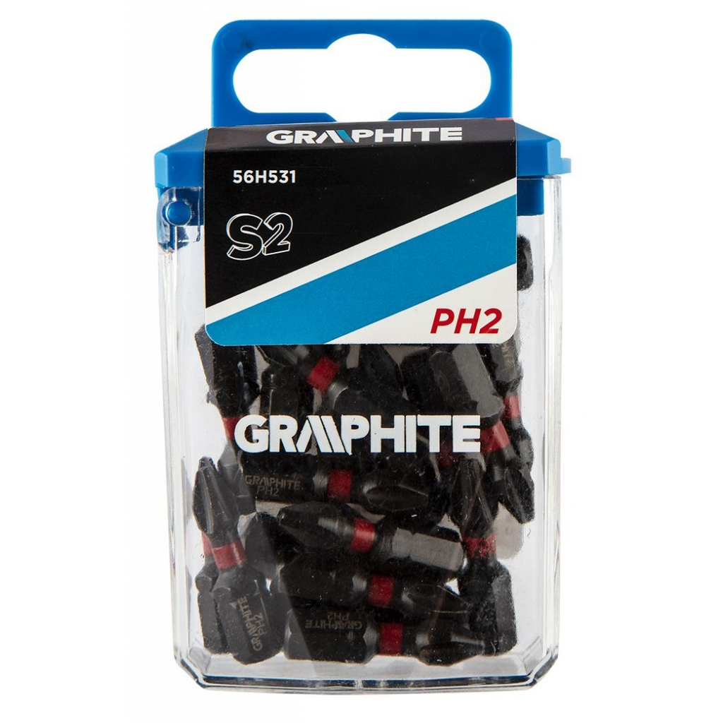 Набор бит Graphite ударных PH2 x 25 мм, 20 шт. (56H531)