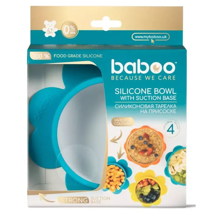 Тарелка детская Baboo силиконовая глубокая 6+ мес голубая (90427) изображение 5
