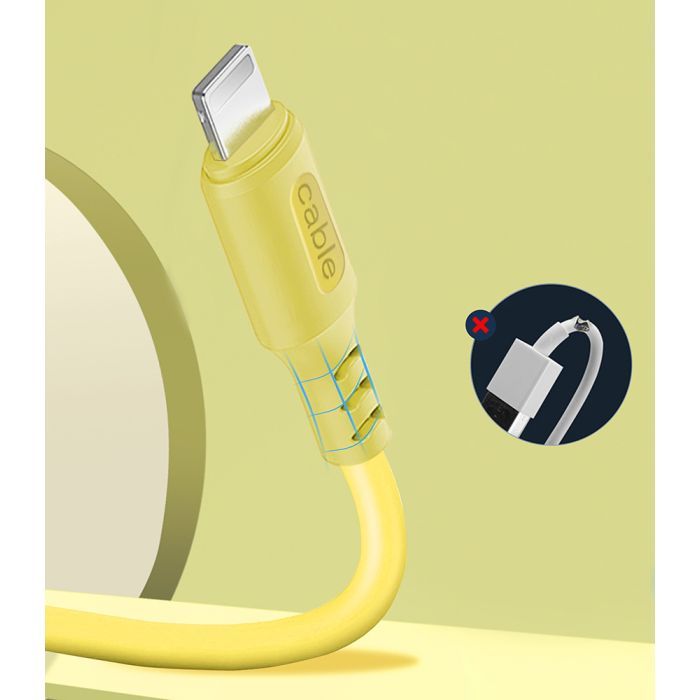 Дата кабель USB 2.0 AM to USB-C 1.0m soft silicone yellow ColorWay (CW-CBUC043-Y) изображение 3