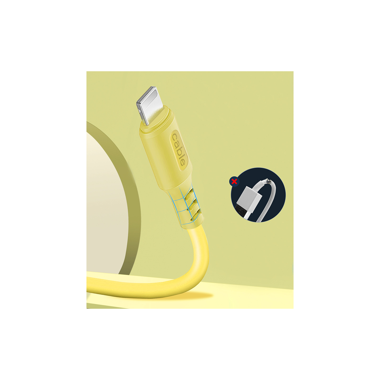Дата кабель USB 2.0 AM to Type-C 1.0m soft silicone yellow ColorWay (CW-CBUC043-Y) зображення 3