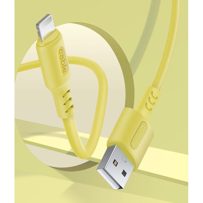 Дата кабель USB 2.0 AM to USB-C 1.0m soft silicone yellow ColorWay (CW-CBUC043-Y) изображение 5
