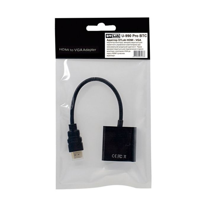 Переходник HDMI M to VGA F (без дополнительных кабелей) ST-Lab (U-990 Pro BTC) изображение 6