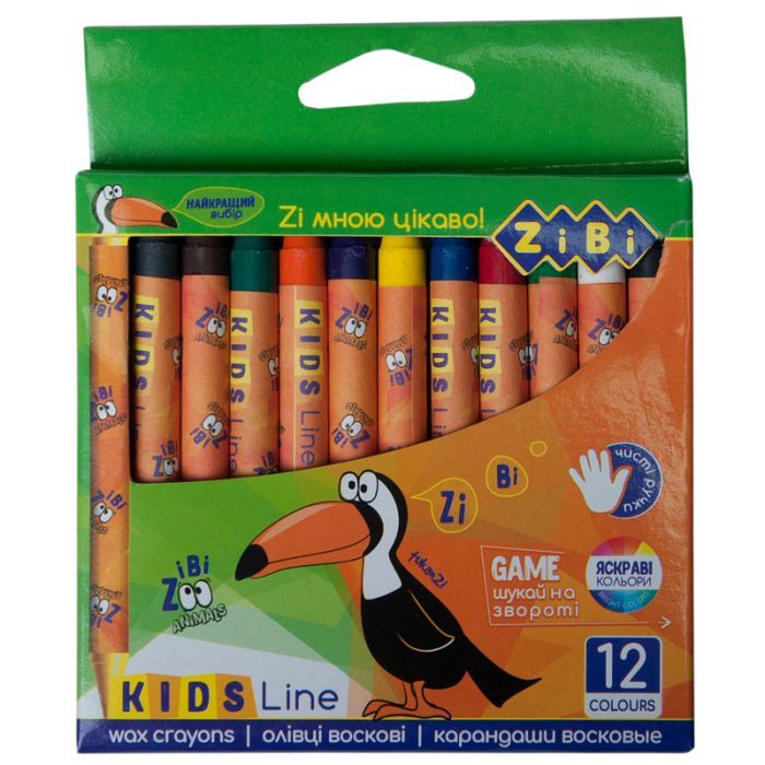 Карандаши цветные ZiBi Kids line восковые, 6 цветов (ZB.2480)