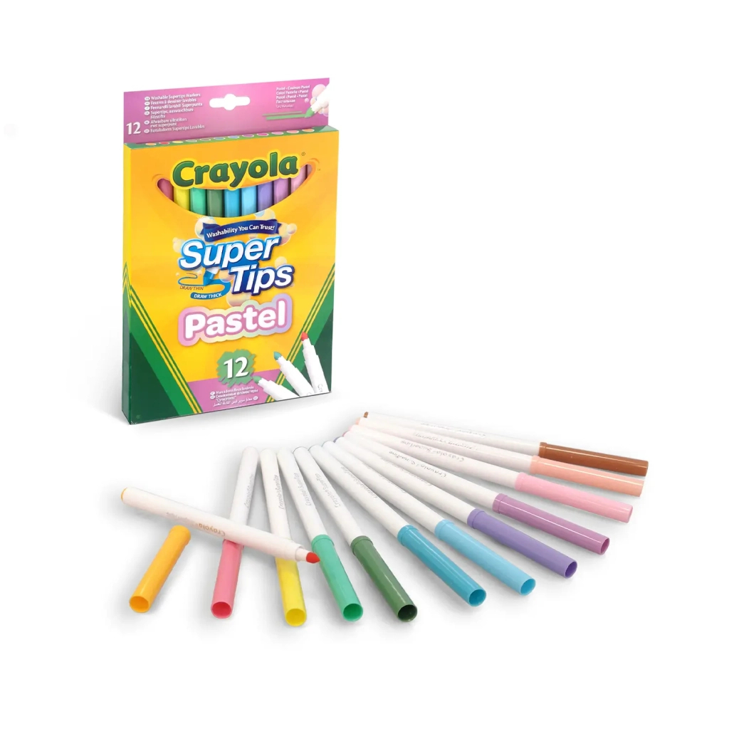 Фломастери Crayola Supertips (washable) пастельні кольори, 12 шт (58-7515) зображення 2