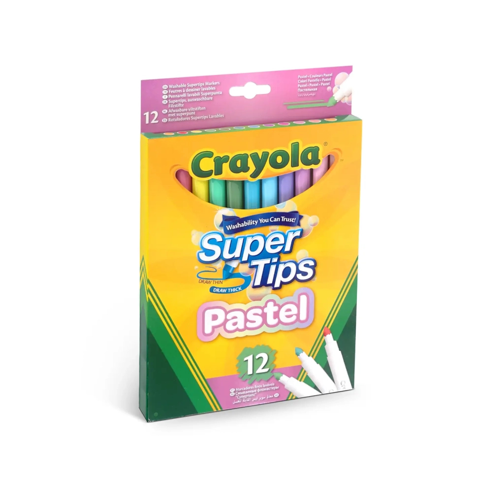 Фломастери Crayola Supertips (washable) пастельні кольори, 12 шт (58-7515)