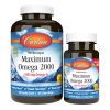 Жирные кислоты Carlson Омега Максимум 2000, Вкус Лимона, Maximum Omega 2000, 90+30 (CL17240)