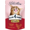 Вологий корм для кішок Club 4 Paws Selection Плюс Смужки з куркою в соусі 85 г (4820215368094)