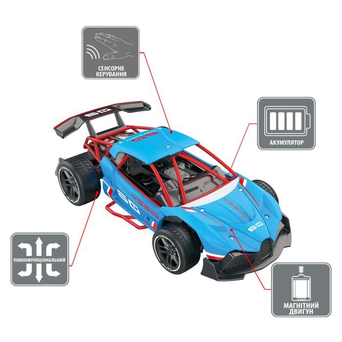 Радіокерована іграшка Sulong Toys Gesture sensing та з сенсорним керуванням – Dizzy (блакитний, 1:16) (SL-285RHB) зображення 4