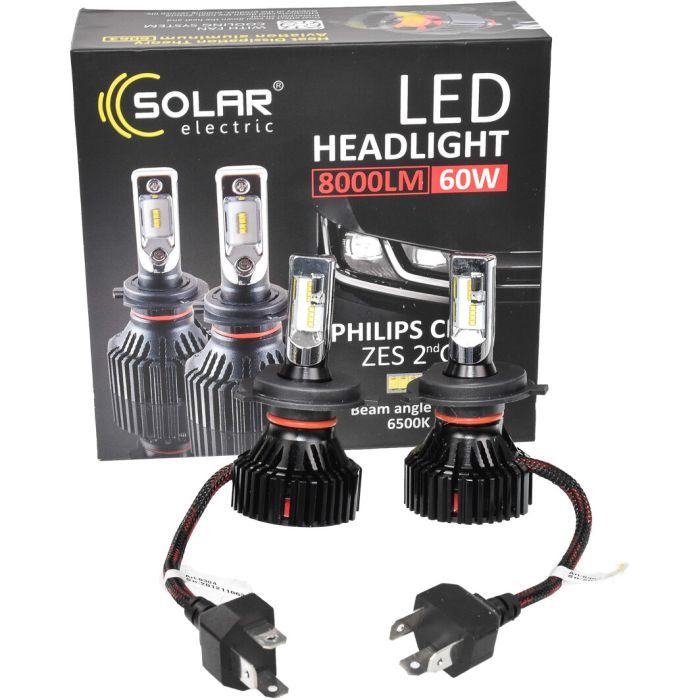 Автолампа SOLAR H4 12/24V 6500K 8000Lm 60W ZES Chip (8304) изображение 3