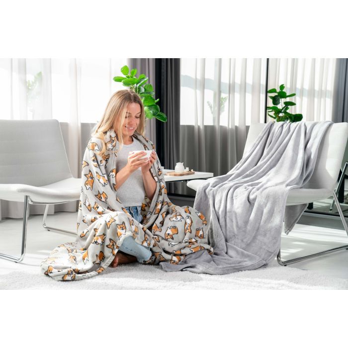 Плед Ardesto Flannel корги, 160х200 см (ART0109PB) изображение 5