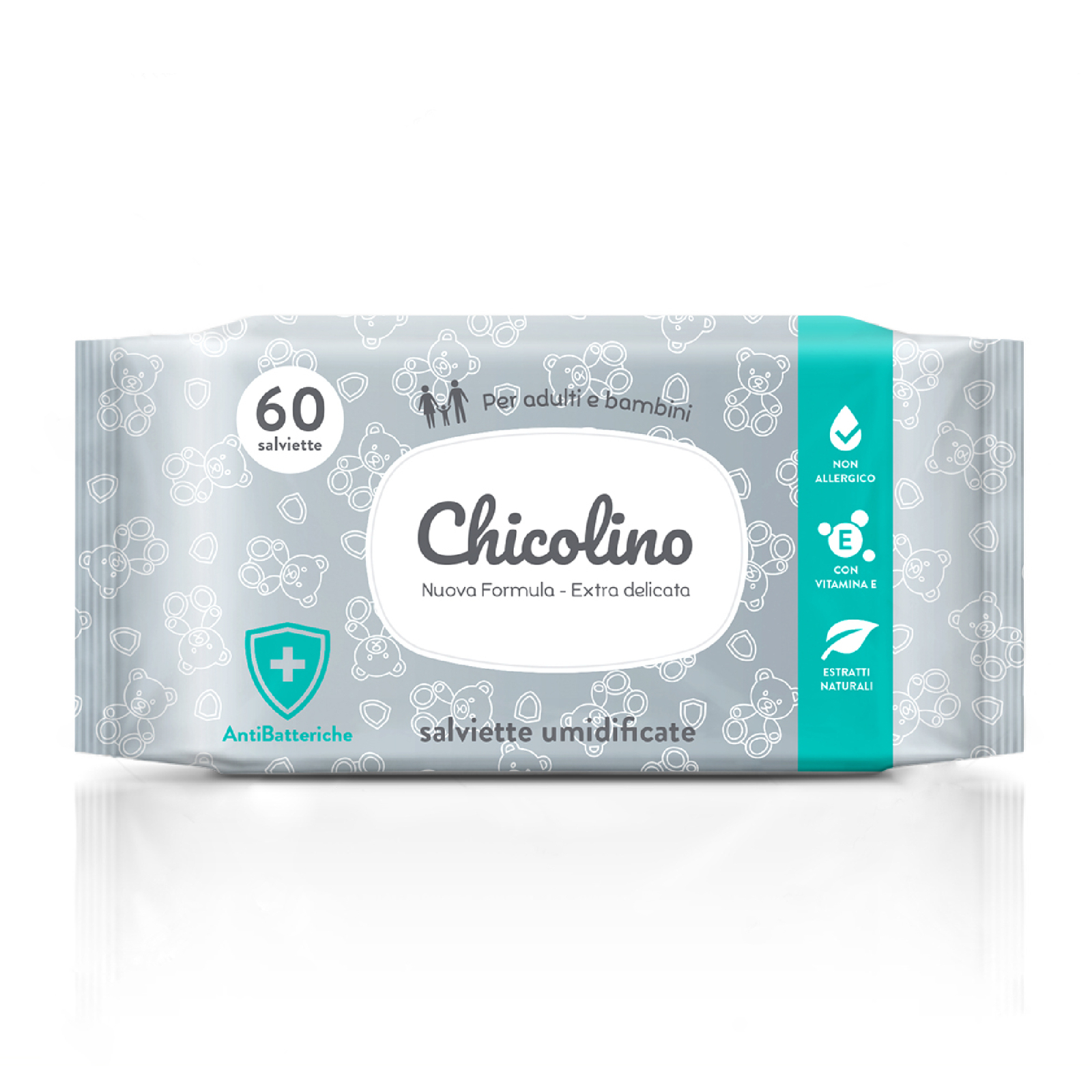 Дитячі вологі серветки Chicolino Антибактеріальні 60 шт (4823098407126)