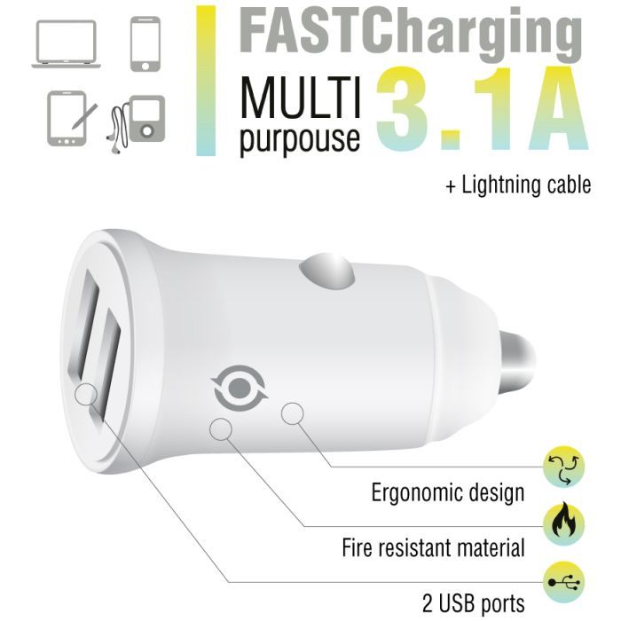 Зарядное устройство Piko CC-312 (2USB3,1A) + Lightning cable (1283126538810) изображение 3