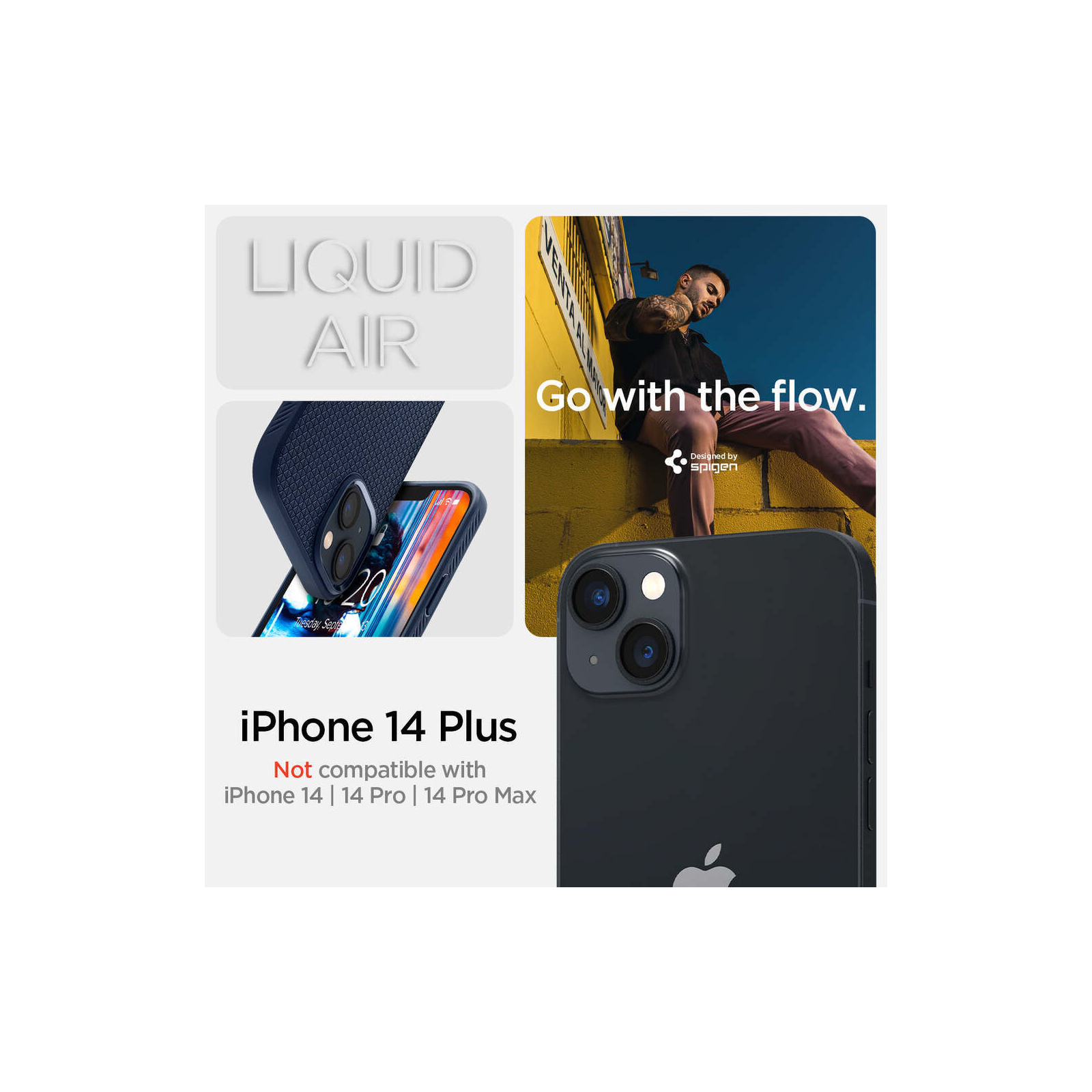 Чохол до мобільного телефона Spigen Apple iPhone 14 Plus Liquid Air, Navy Blue (ACS04892) зображення 2