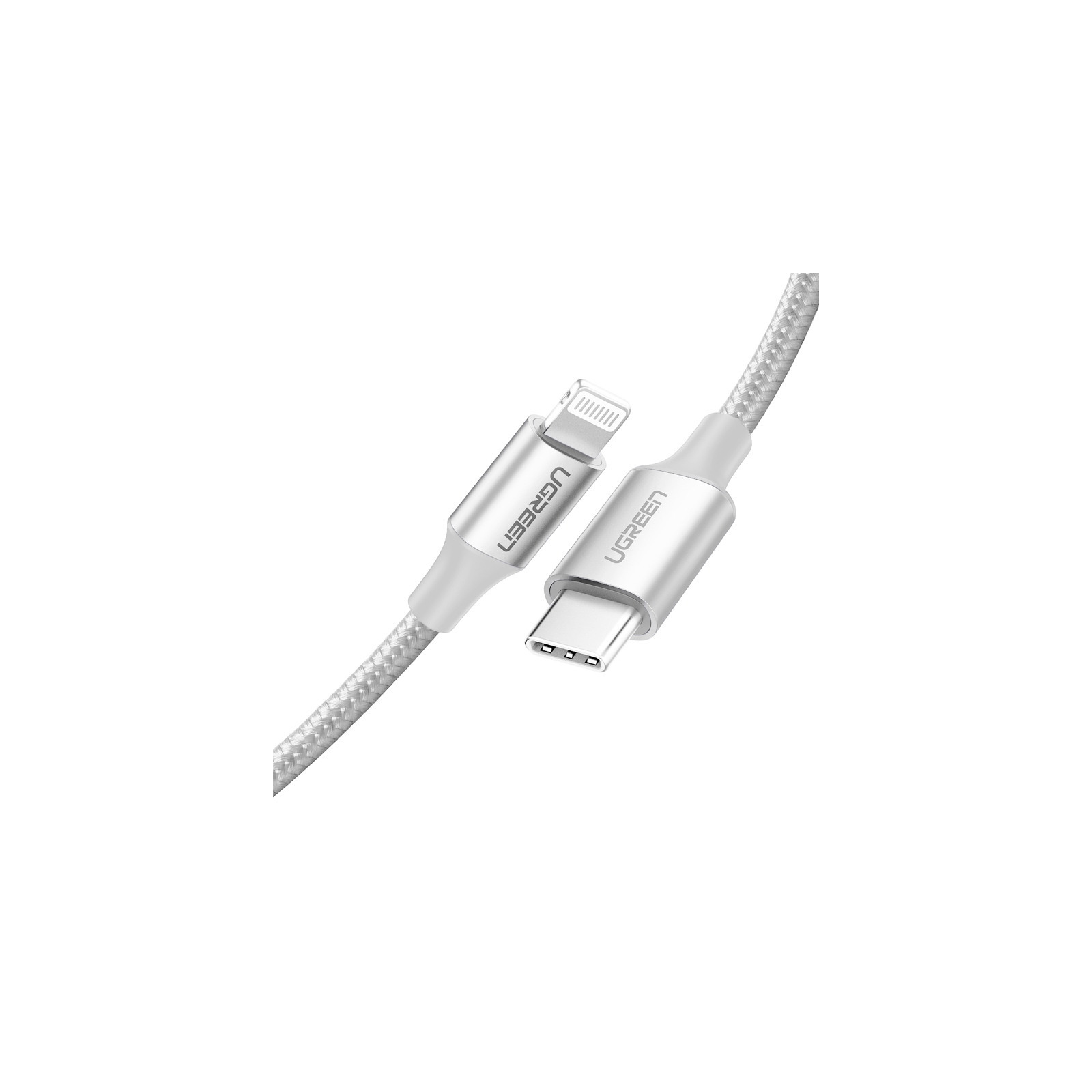 Дата кабель USB-C to Lightning 2.0m US304 20V/3A 60W Silver Ugreen (70525)