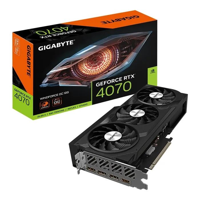 Відеокарта GIGABYTE GeForce RTX4070 12Gb WINDFORCE OC (GV-N4070WF3OC-12GD) зображення 2