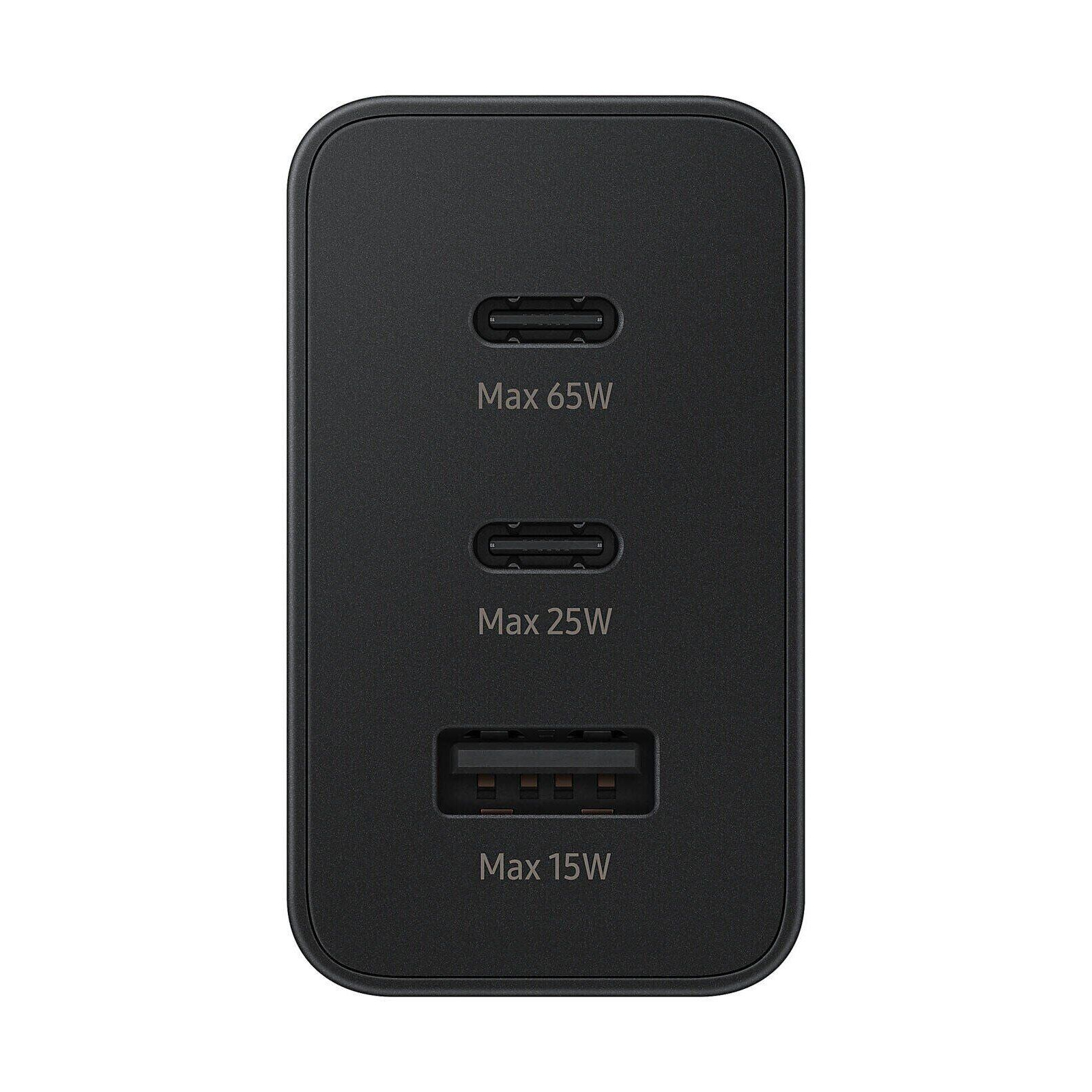 Зарядное устройство Samsung 65W Power Adapter Trio (w/o cable) Black (EP-T6530NBEGRU) изображение 2