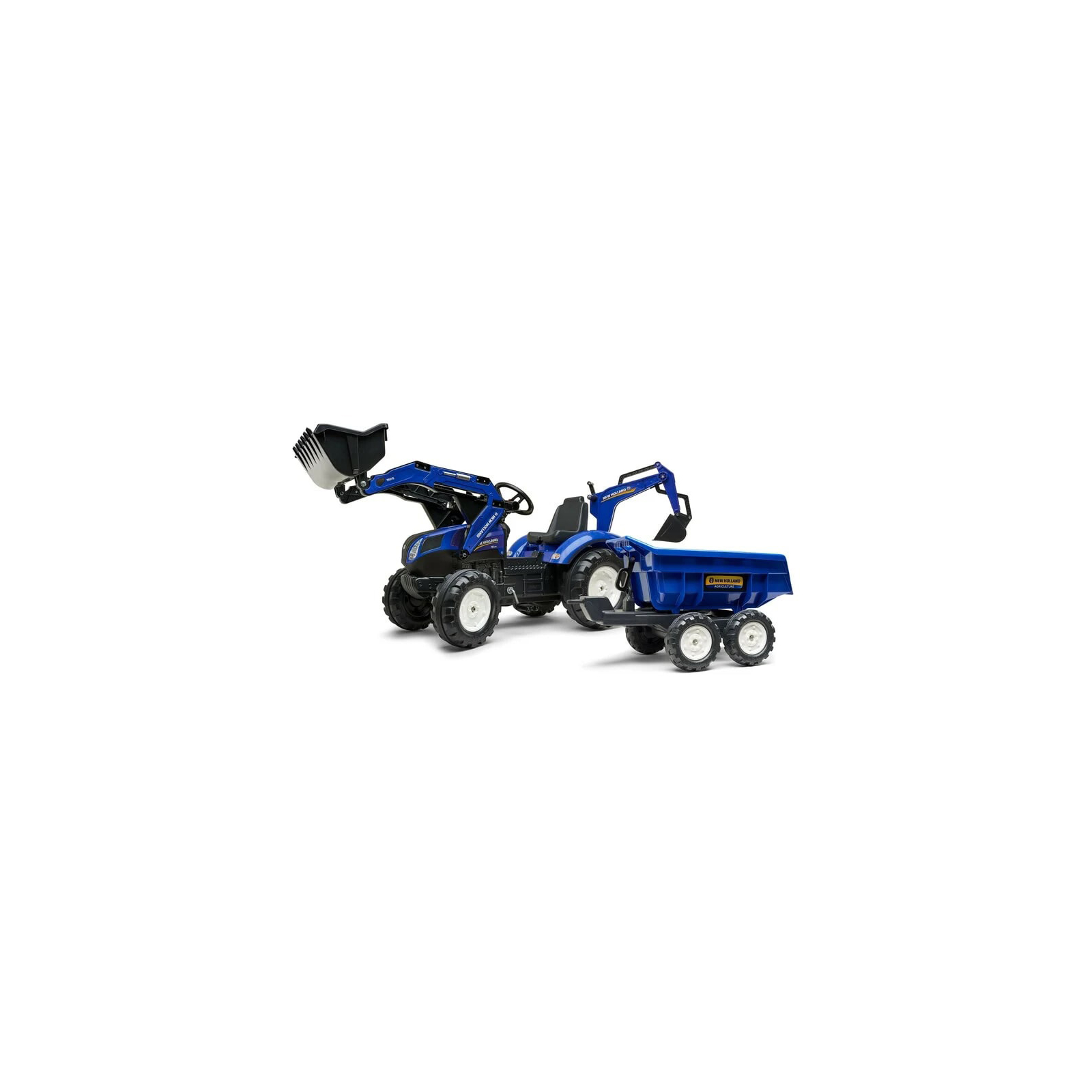 Веломобиль Falk Ranch трактор на педалях с прицепом Синий (3016203090233) (3090W) изображение 2
