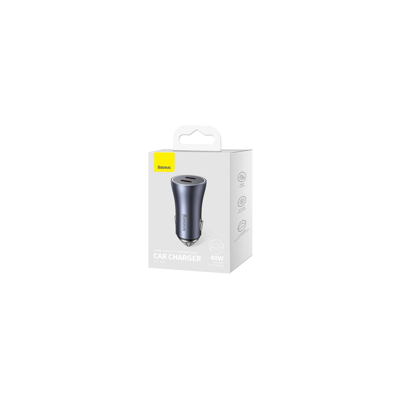 Зарядное устройство Baseus Golden Contactor Pro Type-С/Type-C Dark Grey (CGJP000013) изображение 6