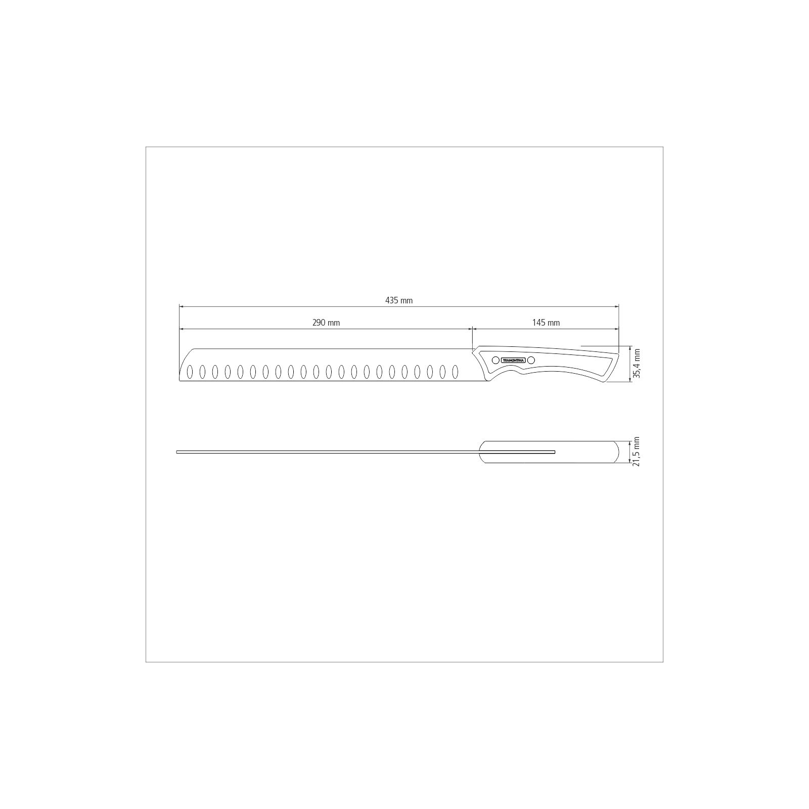 Кухонный нож Tramontina Churrasco Black для тонкої нарізки 305 мм (22842/112) изображение 2