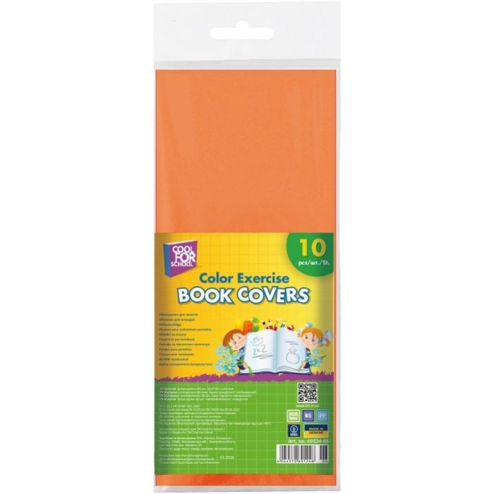 Обложки для тетрадей Cool For School 10 шт в упаковке, оранжевый (CF69124-06)