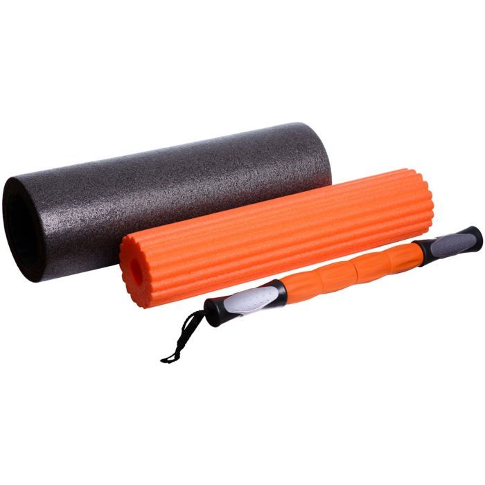 Масажный ролик PowerPlay Therapy Roller 022 Набір 3 в 1 Чорно-Помаранчевий (PP_4022) изображение 3