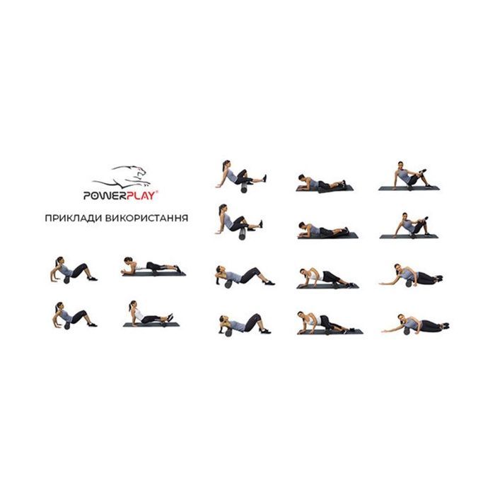 Масажный ролик PowerPlay Therapy Roller 022 Набір 3 в 1 Чорно-Помаранчевий (PP_4022) изображение 4