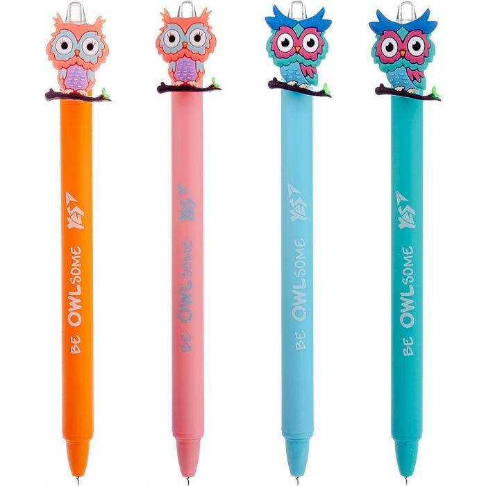 Ручка кулькова Yes Cute owl автоматична 0,7 мм синя (412007) зображення 2