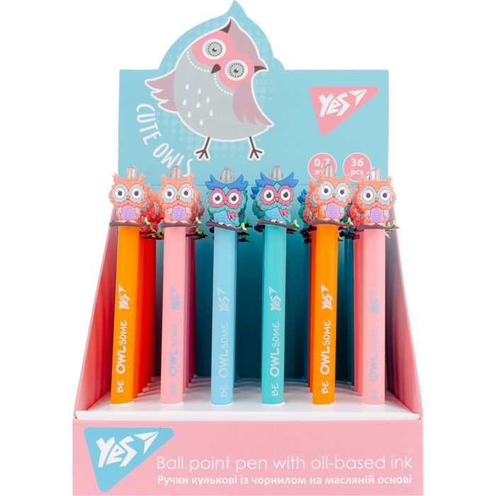 Ручка кулькова Yes Cute owl автоматична 0,7 мм синя (412007) зображення 5