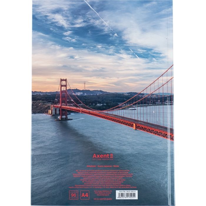 Канцелярская книга Axent Connect А4 в твердом переплете 96 листа клетка (8422-565-A) изображение 4