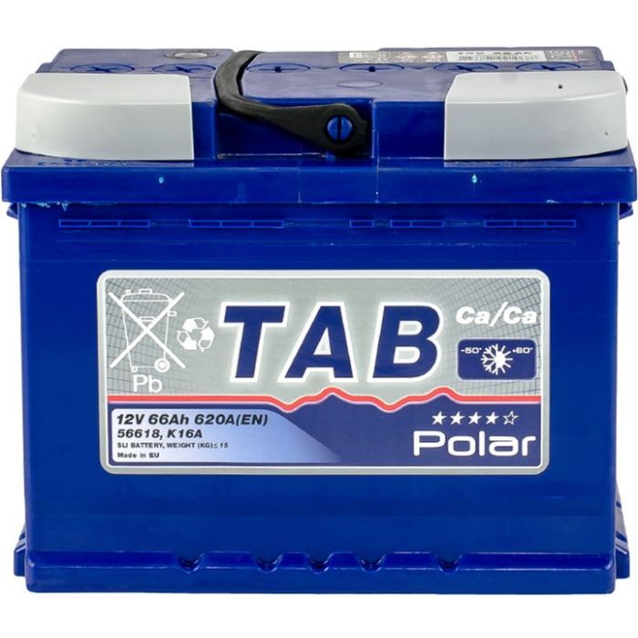 Аккумулятор автомобильный TAB 66 Ah/12V Polar Blue Euro (121 066)