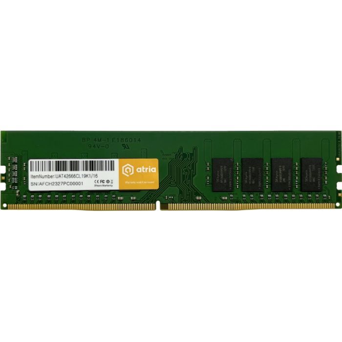 Модуль пам'яті для комп'ютера DDR4 8GB 2666 MHz ATRIA (UAT42666CL19K1/8)