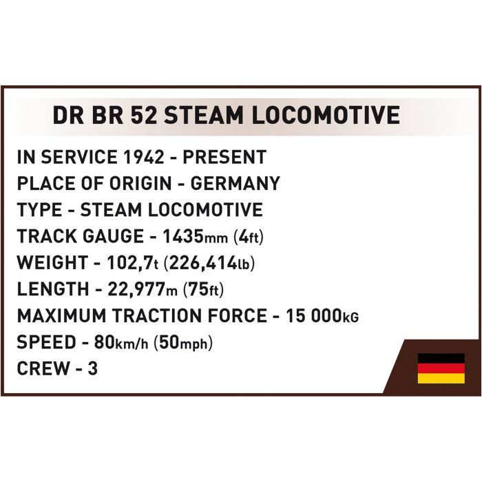Конструктор Cobi Локомотив DRB Class 52 1:35, 2505 деталей (COBI-6282) изображение 11
