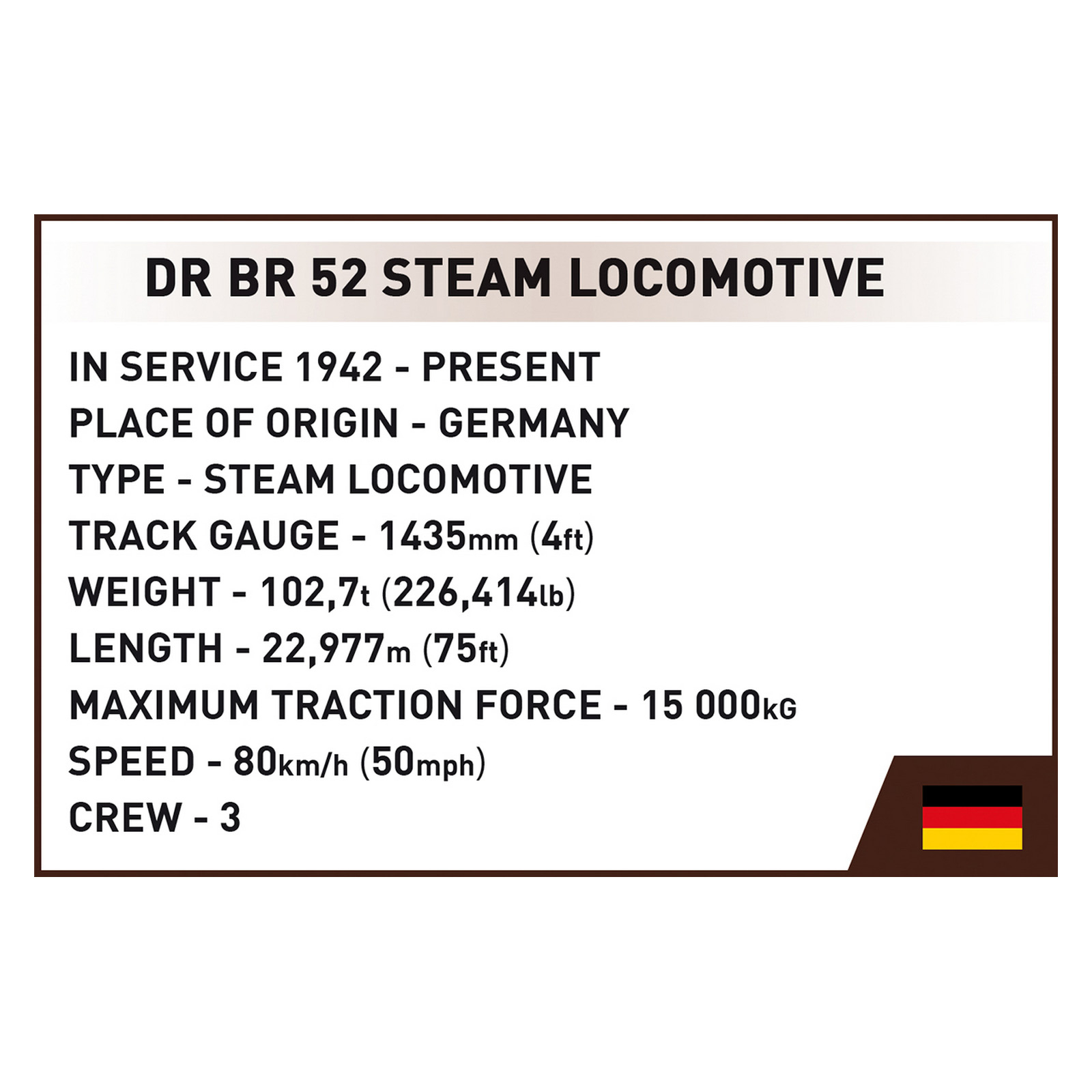 Конструктор Cobi Локомотив DRB Class 52 1:35, 2505 деталей (COBI-6282) зображення 11