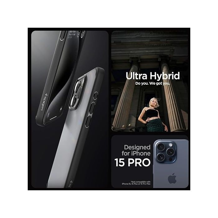 Чехол для мобильного телефона Spigen Apple iPhone 15 Pro Ultra Hybrid Frost Black (ACS06709) изображение 11