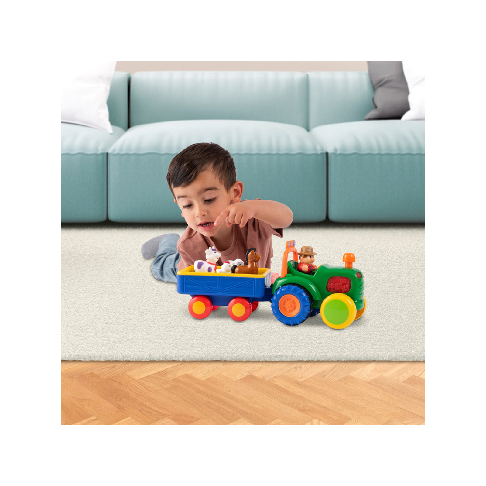 Розвиваюча іграшка Kiddi Smart Трактор з трейлером (063180) зображення 6
