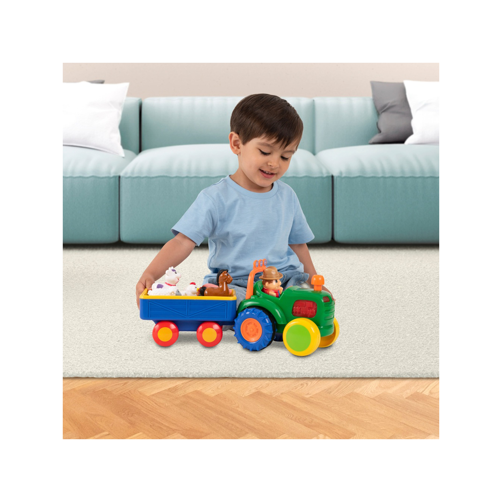 Развивающая игрушка Kiddi Smart Трактор с трейлером (063180) изображение 7
