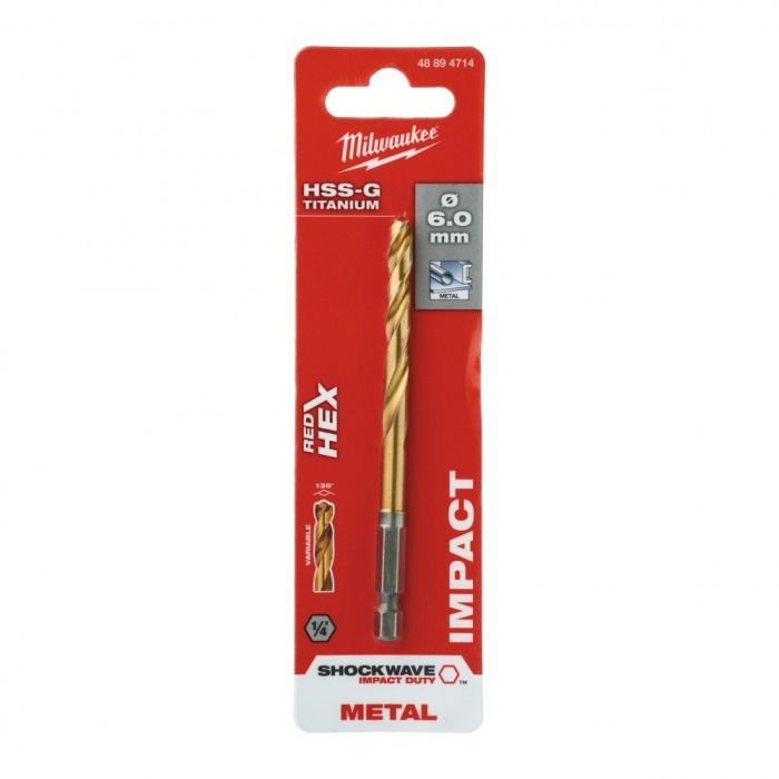 Сверло Milwaukee по металлу RedHEX HSS-G TiN, 12,0 мм (48894727) изображение 3